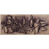 Image 1 : Franz Priking (1927-1979) German, STILL LIFE, 1957, charcoal drawing on paper, 24 x 57", framed...