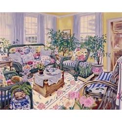 Susan Rios (20th Century) American, OUR HOUSE, color screenprint, signed in pencil, the numbere...