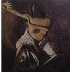 Jeff Robinson (20th Century) American, DRAPED WOMAN, 1993, oil painting on canvas, 60 x 58", si...
