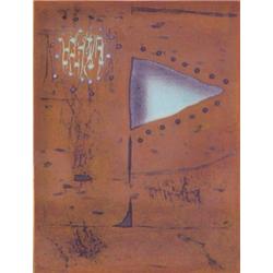 Hiroyuki Tajima (20th Century) Japanese, ORNAMENTAL WALL, color etching, signed in pencil, the...