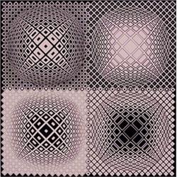Victor Vasarely (1908-1997) Hungarian, SANN, screenprint in black and white, signed in pencil,...