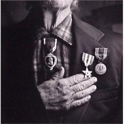 Nicholas Vedros (20th Century) American, DECORATED WAR VET, 1990, photograph, 14 x 11", signed...