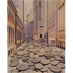 Doug Webb (20th Century) American, LIBERTY AVENUE, color screenprint, signed in pencil, numbere...