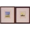 Image 1 : Zuniga (20th Century) California, LANDSCAPES, a pair of watercolors, each 2 1/2 x 2", signed, f...