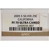 Image 3 : 2005-S SILVER CALIFORNIA QUARTER NGC PF70