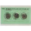 Image 1 : 1981 SBA DOLLAR P/D/S SOUVENIR SET WITH ENVELOPE