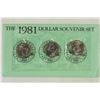Image 2 : 1981 SBA DOLLAR P/D/S SOUVENIR SET WITH ENVELOPE