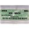 Image 3 : 2003 AMERICAN SILVER EAGLE ICG MS70