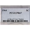 Image 3 : 1964 JEFFERSON NICKEL PCGS PR67