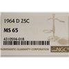 Image 3 : 1964-D WASHINGTON SILVER QUARTER NGC MS65