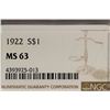 Image 3 : 1922 PEACE SILVER DOLLAR NGC MS63
