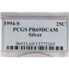 Image 3 : 1994-S WASHINGTON SILVER QUARTER PCGS PR69 DCAM