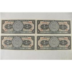 4-1961 CRISP UNC MEXICO PESOS CONSECUTIVE SERIAL S