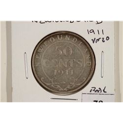 1911 NEWFOUNDLAND SILVER 50 CENT