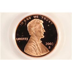 2003-S LINCOLN CENT PCGS PR69RD DCAM