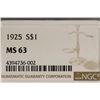 Image 3 : 1925 PEACE SILVER DOLLAR NGC MS63