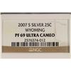 Image 3 : 2007-S SILVER WYOMING QUARTER NGC PF69 ULTRA CAMEO