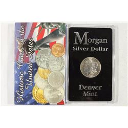 1921-D MORGAN SILVER DOLLAR UNC