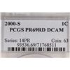 Image 3 : 2000-S LINCOLN CENT PCGS PR69RD DCAM