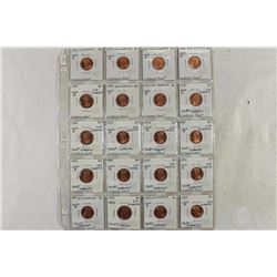 SHEET OF 20-1995 BU LINCOLN CENTS WITH MINOR ERROR