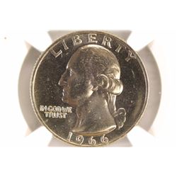1966 SMS WASHINGTON QUARTER NGC MS67