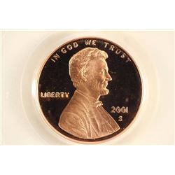 2001-S LINCOLN CENT PCGS PR69RD DCAM
