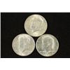 Image 1 : 3-1964 90% SILVER KENNEDY HALF DOLLARS