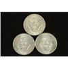 Image 2 : 3-1964 90% SILVER KENNEDY HALF DOLLARS