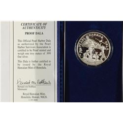 1 TROY OZ .999 FINE SILVER PEARL HARBOUR DALA