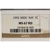Image 3 : 1992 WIDE "AM" LINCOLN CENT NGC MS67RD