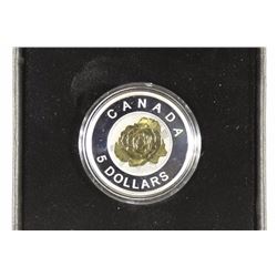 2014 CANADA $5 FINE SILVER COIN PROOF FLOWERS IN