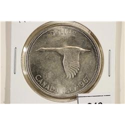 1967 CANADA FLYING GOOSE SILVER DOLLAR UNC