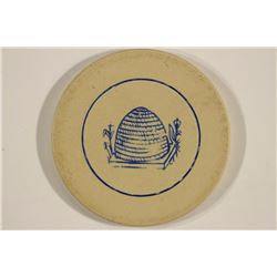 VINTAGE POKER TOKEN BEIGE & BLUE WITH ENGRAVED