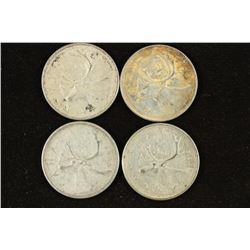 1957,65,65 & 68 CANADA SILVER 25 CENTS