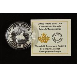 2015 CANADA $10 FINE SILVER COIN PROOF CANOE