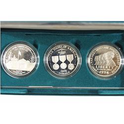 1994-P US VETERANS 3 SILVER DOLLAR PROOF SET