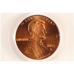 2005-D LINCOLN CENT PCGS MS68RD SATIN FINISH