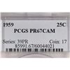 Image 3 : 1959 WASHINGTON SILVER QUARTER PCGS PR67 CAM