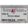 Image 3 : 2006-D ROOSEVELT DIME PCGS MS69 SATIN FINISH