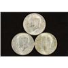 Image 1 : 3 ASSORTED 90% SILVER KENNEDY HALF DOLLARS
