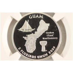2009-S SILVER GUAM QUARTER NGC PF70 ULTRA CAMEO
