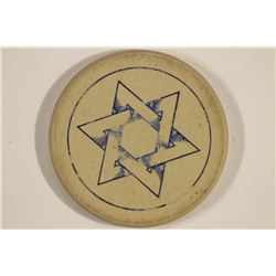 VINTAGE POKER CHIP OFF WHITE WITH BLUE ENGRAVED