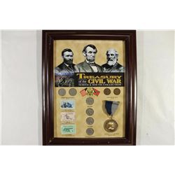 10" X 12 3/4" FRAMED TREASURY OF THE CIVIL WAR