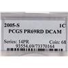 Image 3 : 2005-S LINCOLN CENT PCGS PR69RD DCAM
