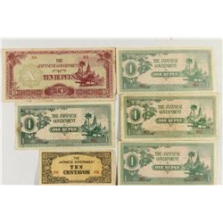6 PIECES OF WWII JAPANESE INVASION CURRENCY