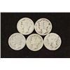 Image 1 : 5 ASSORTED 1920'S MERCURY DIMES