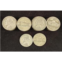ROLL OF 40-1944-P 35% SILVER JEFFERSON WAR NICKELS