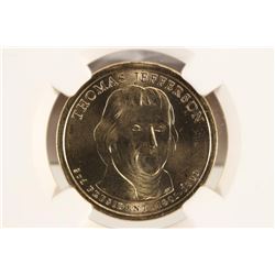 2007-D JEFFERSON DOLLAR NGC BRILLIANT UNC
