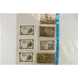 7 ASSORTED SPAIN CURRENCY 1935-1954