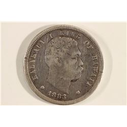 1883 HAWAII DIME VERY FINE